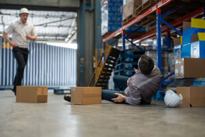Worker falls in warehouse